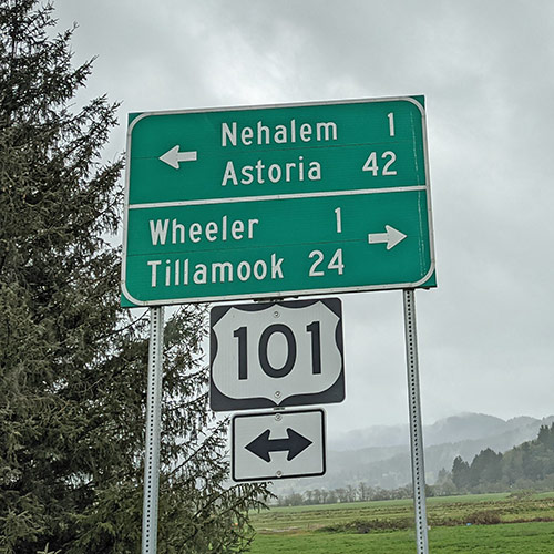 Photo of a sign on U.S. 101.